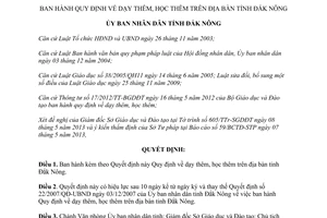 Quyết định 13/2013/QĐ-UBND Quy định dạy học thêm trên địa bàn tỉnh Đắk Nông