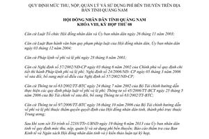 Nghị quyết 84/2013/NQ-HĐND mức thu nộp quản lý sử dụng phí bến thuyền Quảng Nam