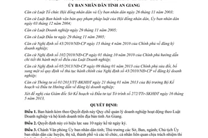 Quyết định 20/2013/QĐ-UBND Quy chế quản lý doanh nghiệp và hộ kinh doanh An Giang