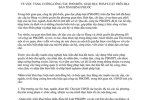 Chỉ thị 11/2013/CT-UBND tăng cường công tác phổ biến giáo dục pháp luật Bình Phước