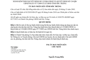 Quyết định 122/QĐ-UBND năm 2013 bãi bỏ thủ tục hành chính áp dụng tại cấp xã cấp huyện Sóc Trăng