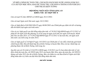 Nghị quyết 94/2013/NQ-HĐND điều chỉnh dự toán thu chi ngân sách nhà nước 2013 Long An