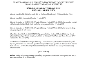 Nghị quyết 116/2013/NQ-HĐND hỗ trợ học phí đào tạo viên chức Giáo dục Y tế Đồng Tháp