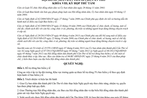 Nghị quyết 06/2013/NQ-HĐND hỗ trợ đóng bảo hiểm y tế công an viên Cần Thơ