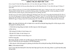 Nghị quyết 07/2013/NQ-HĐND chế độ Đội công tác xã hội tình nguyện Cần Thơ