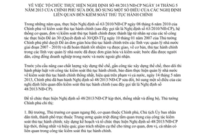 Chỉ thị 15/CT-TTg thực hiện Nghị định 48/2013/NĐ-CP kiểm soát thủ tục hành chính