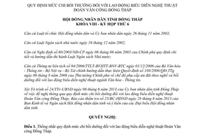 Nghị quyết 113/NQ-HĐND 2013 mức chi bồi dưỡng đối với lao động biểu diễn nghệ thuật Đồng Tháp