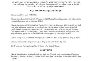 Quyết định 186/QĐ-QLD năm 2013 danh mục 25 thuốc nước ngoài lưu hành Việt Nam Đợt 82