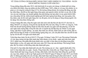 Chỉ thị 11/CT-UBND chỉ đạo thực hiện nhiệm vụ tài chính ngân sách cuối năm 2013