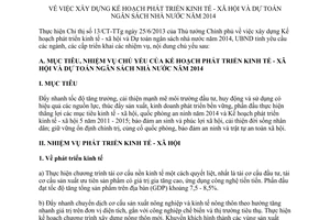 Chỉ thị 16/CT-UBND năm 2013 Kế hoạch phát triển kinh tế xã hội dự toán ngân sách 2014 Nghệ An