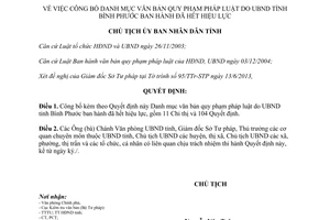 Quyết định 1177/QĐ-UBND 2013 Danh mục văn bản pháp luật hết hiệu lực Bình Phước