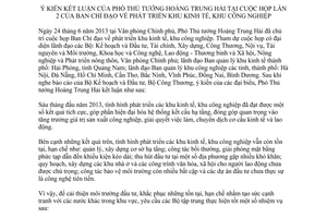 Thông báo 234/TB-VPCP ý kiến Phó Thủ tướng phát triển khu kinh tế khu công nghiệp 2013