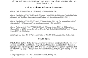 Quyết định 1351/QĐ-UBND 2013 Ban chỉ đạo dạy nghề việc làm xuất khẩu lao động Sơn La