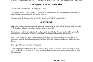 Quyết định 1308/QĐ-UBND phân loại đường bộ thuộc tỉnh quản lý tính cước vận tận tải 2013 Đắk Lắk