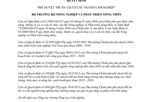 Quyết định 1565/QĐ-BNN-TCLN năm 2013 tái cơ cấu ngành Lâm nghiệp