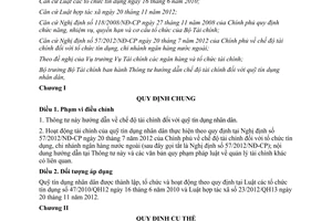 Thông tư 94/2013/TT-BTC chế độ tài chính đối với quỹ tín dụng nhân dân