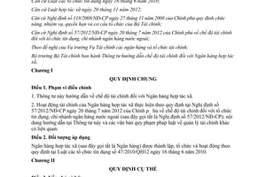 Thông tư 93/2013/TT-BTC chế độ tài chính đối với Ngân hàng hợp tác xã