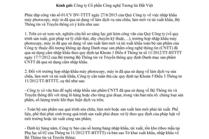 Công văn 2133/BTTTT-CNTT năm 2013 nhập khẩu máy photocopy máy in đã qua sử dụng