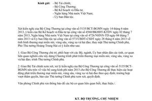 Công văn 6030/VPCP-KTTH năm 2013 thương mại miền núi vùng sâu vùng xa hải đảo
