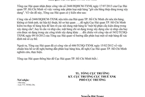 Công văn 4190/TCHQ-TXNK năm 2013 phân loại mặt hàng Gối cầu