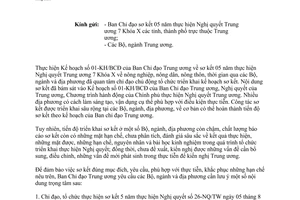 Công văn 165-CV/BCĐ 2013 sơ kết Nghị quyết Hội nghị Trung ương 7 nông nghiệp nông dân