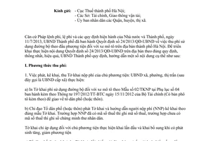 Công văn 5371/UBND-KT năm 2013 thu nộp quản lý phí đường bộ xe mô tô tại Hà Nội