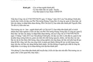 Công văn 5979/VP-DTMT năm 2013 quản lý khai thác vật liệu xây dựng nhập khẩu nhựa đường