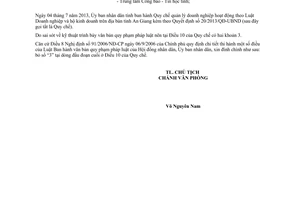 Công văn 834/UBND-KT đính chính Quyết định 20/2013/QĐ-UBND An Giang