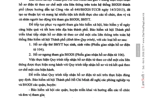 Công văn 2684/BHXH-TCCB 2013 tiếp nhận hồ sơ điện tử cơ chế một cửa liên thông Hồ Chí Minh