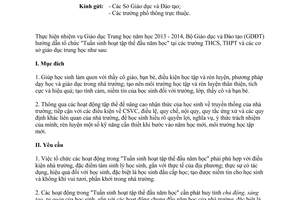 Công văn 5253/BGDĐT-GDTrH năm 2013 tổ chức Tuần sinh hoạt tập thể đầu năm học