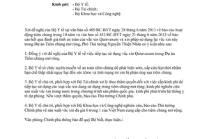 Công văn 6257/VPCP-KGVX năm 2013 sử dụng vắc xin Quinvaxem Tiêm chủng mở rộng