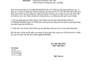 Công văn 5245/BGDĐT-GDĐH năm 2013 rà soát liên kết đào tạo