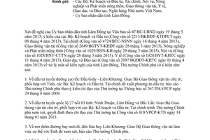 Công văn 6260/VPCP-V.III năm 2013 kiến nghị của tỉnh Lâm Đồng