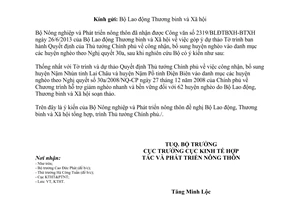 Công văn 2979/BNN-KTHT công nhận bổ sung huyện nghèo năm 2013