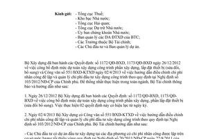 Công văn 8397/BTC-KHTC định mức dự toán xây dựng công trình phần xây dựng 2013