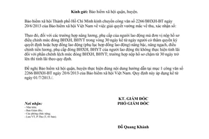 Công văn 2205/BHXH-THU 2013 hướng dẫn tính lãi chậm đóng bảo hiểm xã hội y tế Hồ Chí Minh