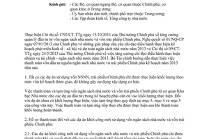 Công văn 8552/BTC-ĐT hướng dẫn thanh toán vốn đầu tư kế hoạch năm 2013