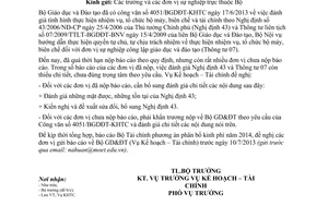 Công văn 4517/BGDĐT-KHTC tự chủ tự chịu trách nhiệm về tài chính 2011-2013