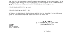 Công văn 3151/BNN-KHCN năm 2013 đính chính văn bản 6245/BNN-KHCN