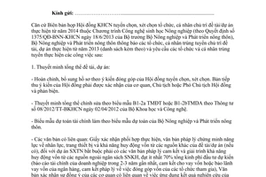 Công văn 3157/BNN-KHCN năm 2013 danh mục nhiệm vụ khoa học công nghệ 2014