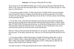 Công văn 651/GSQL-TH vướng mắc thực hiện Quyết định 1570/QĐ-TCHQ