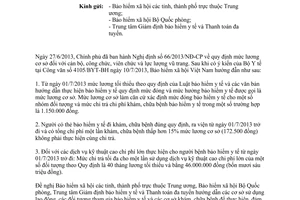 Công văn 2695/BHXH-CSYT 2013 mức lương thanh toán chi phí khám chữa bệnh BHYT