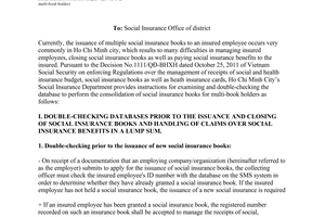 Official Dispatch No.2300/BHXH-THU dated 2013 consolidation of insurance books for who hold multiple social insurance books