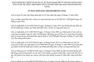 Quyết định 20/2013/QĐ-UBND quản lý kinh phí ngân sách nhà nước thực hiện miễn thuỷ lợi phí Đà Nẵng