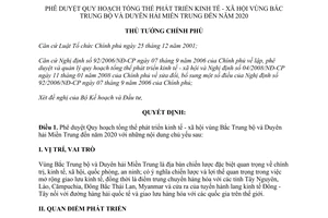 Quyết định 1114/QĐ-TTg năm 2013 phát triển kinh tế xã hội Bắc Trung bộ và Duyên hải Miền Trung