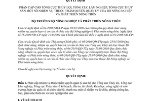 Quyết định 1588/QĐ-BNN-TCCB năm 2013 phân cấp nhiệm vụ các Tổng cục Lâm nghiệp Thủy lợi Thủy sản