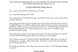 Quyết định 1693/QĐ-UBND 2013 đơn giá vận chuyển bộ bằng phương tiện thô sơ Lào Cai