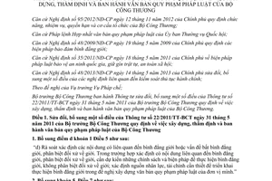 Thông tư 13/2013/TT-BCT sửa đổi Thông tư 22/2011/TT-BCT về xây dựng thẩm định ban hành văn bản