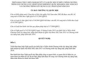 Nghị quyết 616/NQ-UBTVQH13 xây dựng luật pháp lệnh nhiệm kỳ Quốc hội 2013 2014