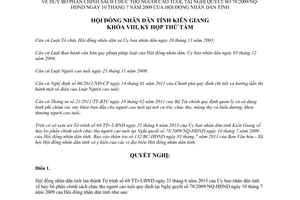 Nghị quyết 18/NQ-HĐNĐ năm 2013 hủy bỏ phần chính sách chúc thọ người cao tuổi tại 78/2009/NQ-HĐND Kiên Giang